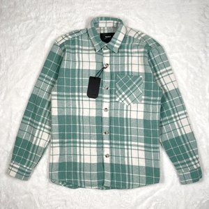 Pull & Bear Men’s Plaid Overshirt Long Sleeve Shirt